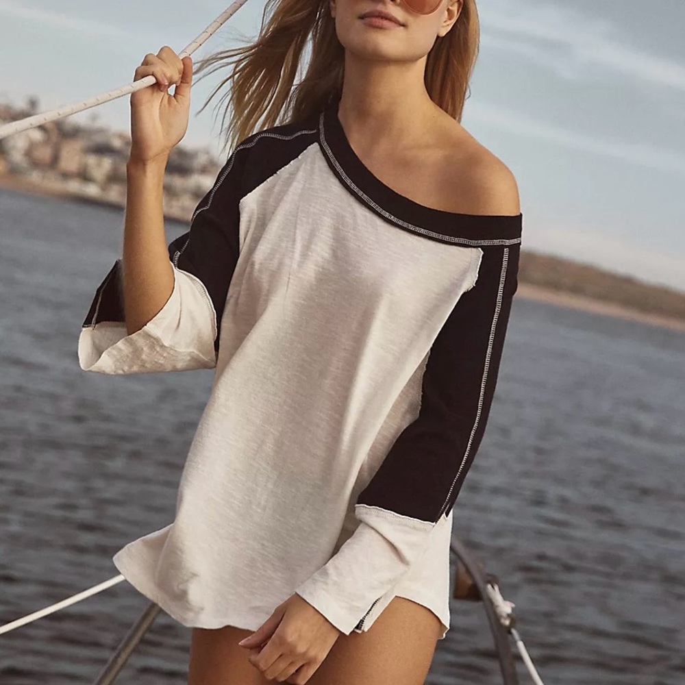 We The Free Black and White Long Sleeve Tee